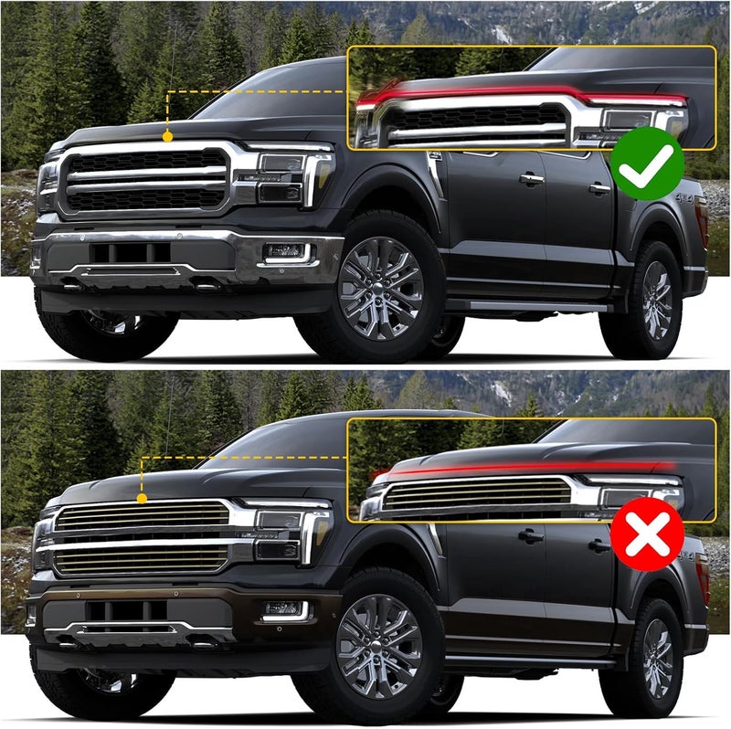 Maxzina TPE Hood Protector Compatible with 2021-2025 2026 Ford F150 XL/STX/XLT/Lariat Hood Shield TPE Bug Deflector Bug Guard for 2024 Ford F-150 Accessories - Image 3